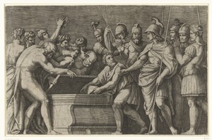 Alexander de Grote laat de werken van Homerus veilig opbergen