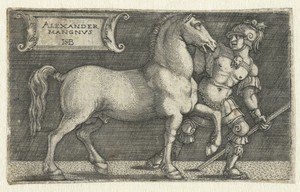 Alexander de Grote met zijn paard Bucephalus