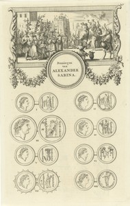 Alexander II Zabinas verkleed als Bacchus op een olifant