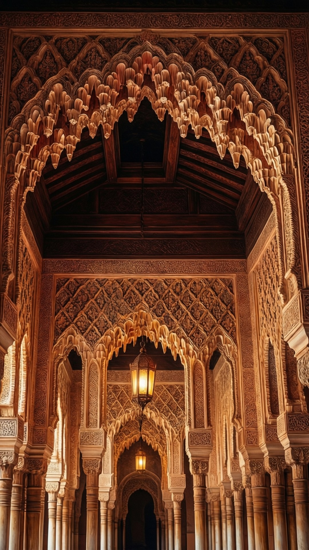 Alhambra Muqarnas Warmth by Wallpapers.art Studio