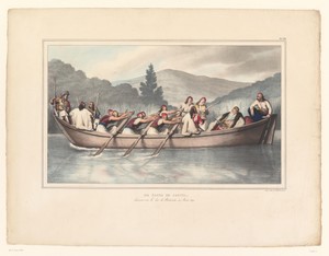 Ali, pasja van Ioannina met jagers in een roeiboot op het Meer van Butrint