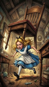Alice Shrinking in House