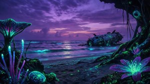 Alien Bioluminescent Coast