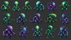 Alien Creatures Sprite Sheet