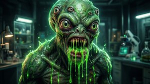 Alien Monster Drooling Glowing Slime