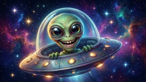 Alien Peekaboo in Space