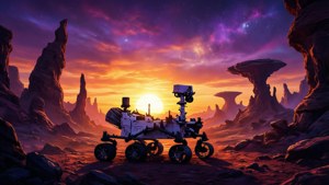 Alien Sunset Rover Silhouette
