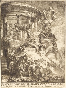 Allégorie des mariages faits par la ville de Paris à la naissance du duc de Bourgogne (Allegory of the Marriages Performed by the City of Paris in Honor of the Birth of the Duc de Bourgogne in 1751)