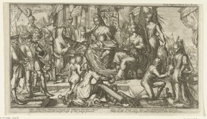 Allegorie met de rechthoven van Holland en Zeeland
