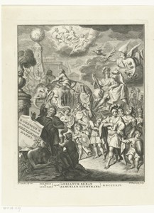Allegorie met triomftocht van Alexander de Grote