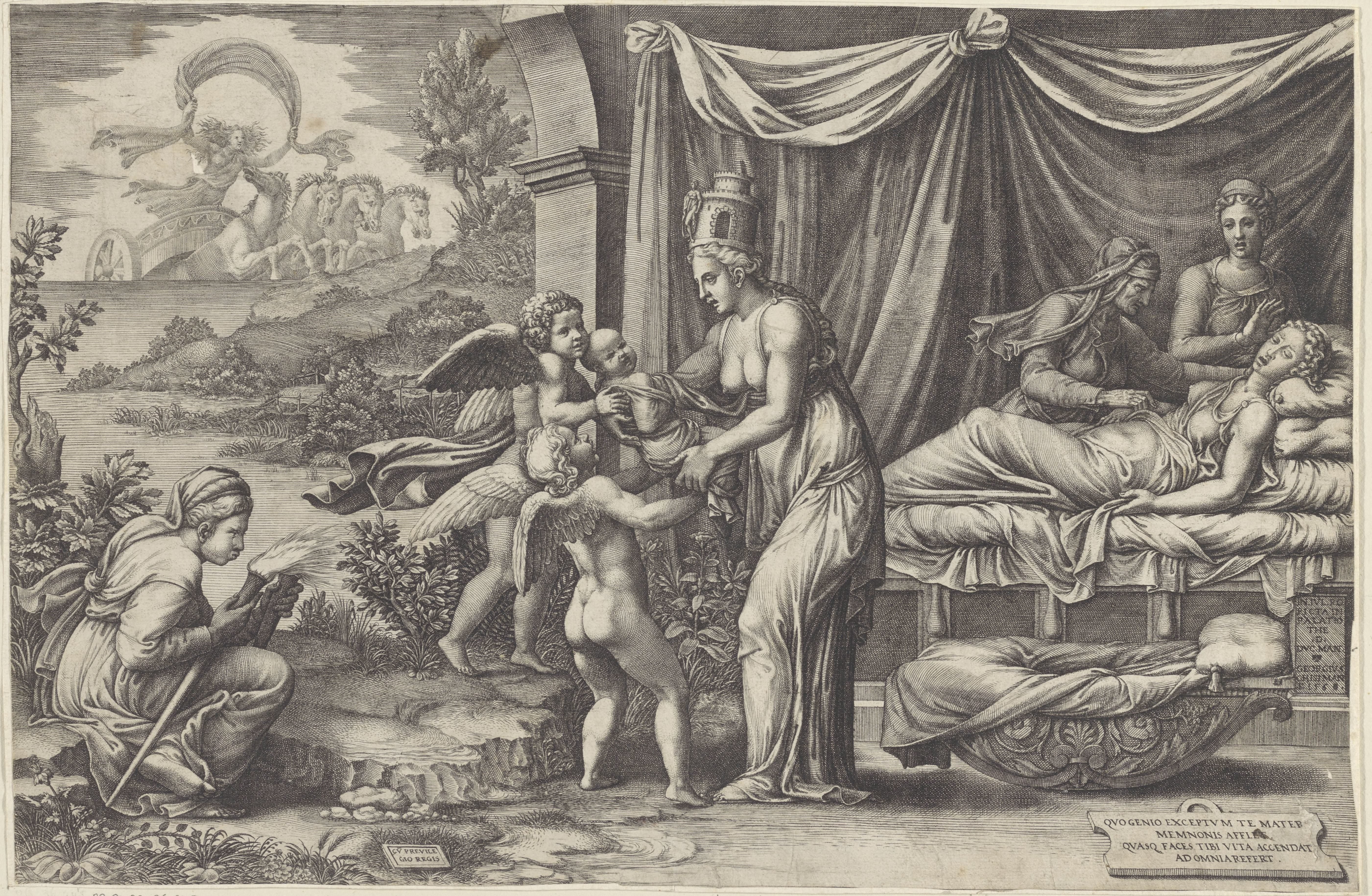 Allegorie op de Geboorte by Giorgio Ghisi