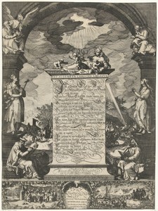 Allegorie op de geloofsbelijdenis met de vier evangelisten