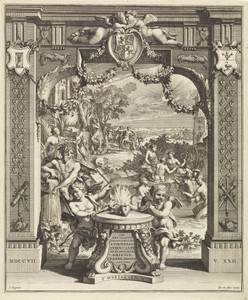 Allegorie op de huwelijksverbintenis tussen Cornelis Calff en Grietje Bloem