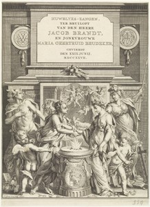 Allegorie op de huwelijksverbintenis tussen Jacob Brandt en Maria Beudeker