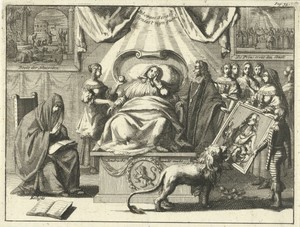 Allegorie op de positie van Willem III als redder van het vaderland, 1672