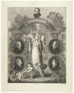 Allegorie op de predikanten van de Herstelde Evangelisch Lutherse kerk te Amsterdam, 1793