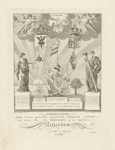 Allegorie op de Triple Alliantie tussen de Republiek der Zeven Verenigde Provincieën, Pruisen en het Verenigd Koninkrijk, 1788