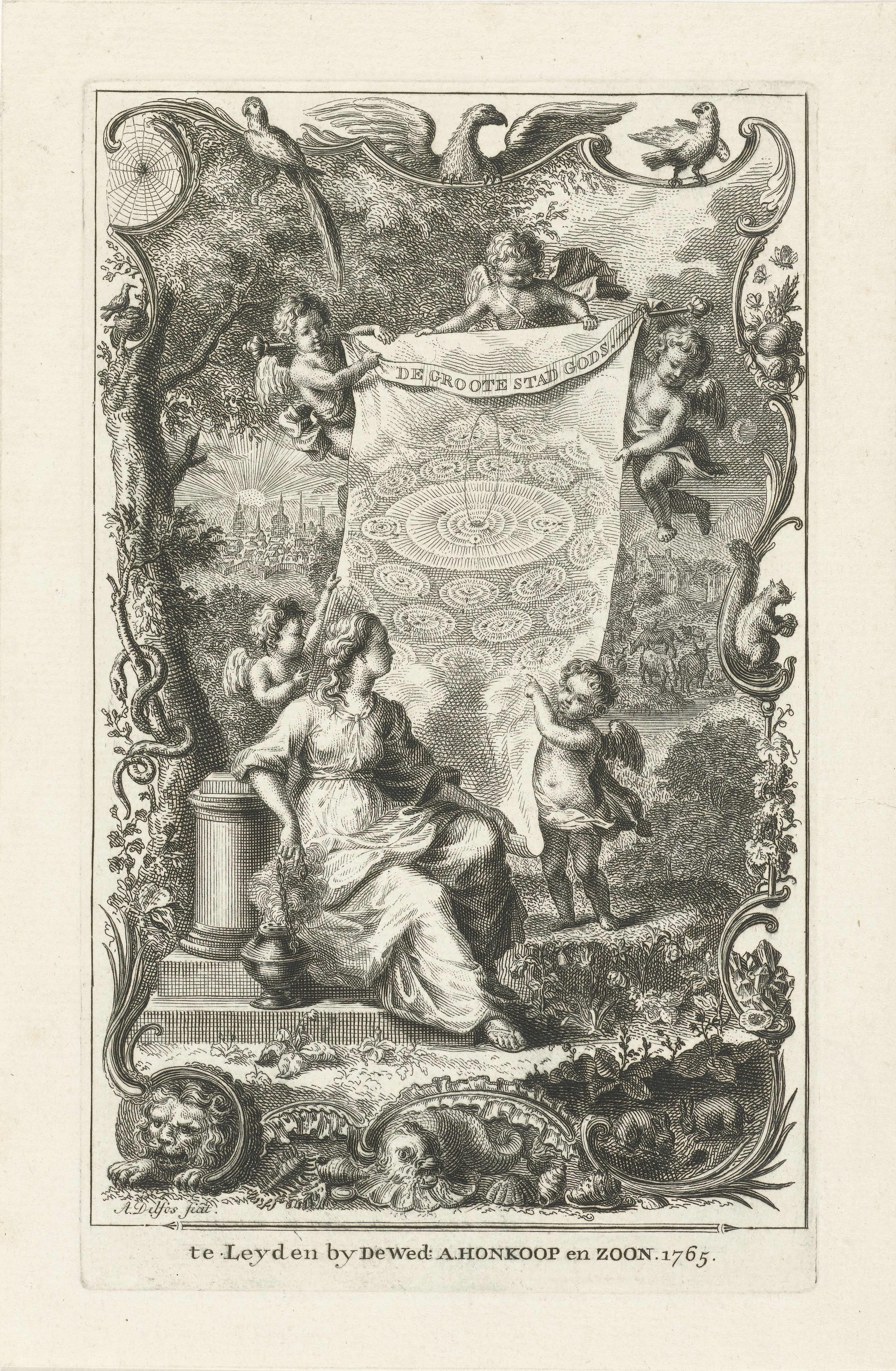 Allegorie op het hemelse Jeruzalem by Abraham Delfos