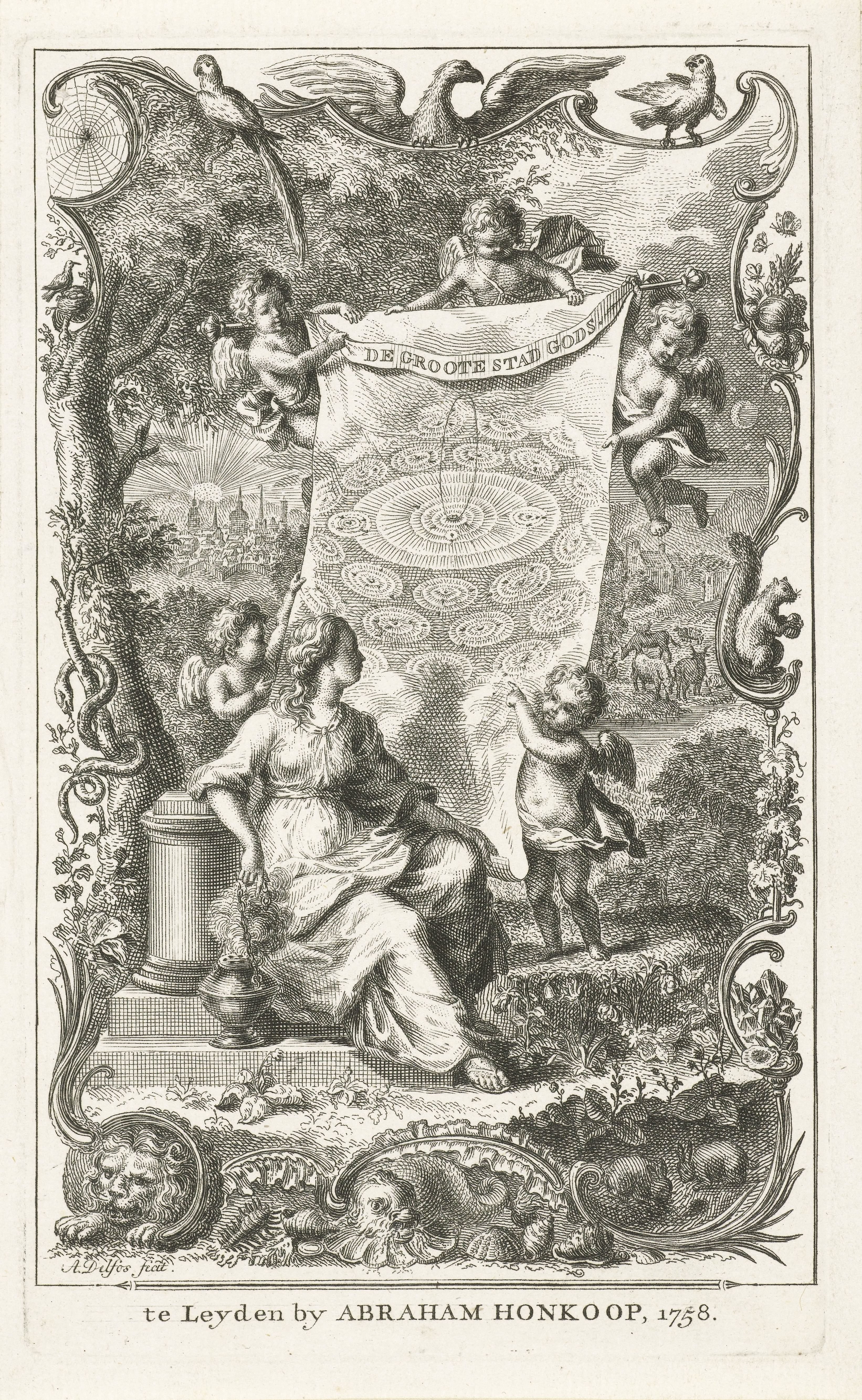 Allegorie op het hemelse Jeruzalem by Abraham Delfos