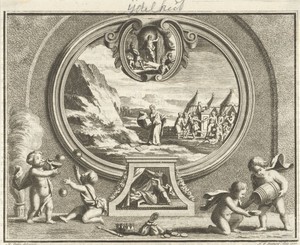 Allegorie op ijdelheid met dans om het gouden kalf