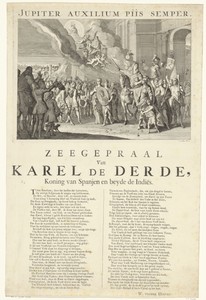 Allegorie op intocht van aartshertog Karel als koning Karel III van Spanje te Barcelona, 1705
