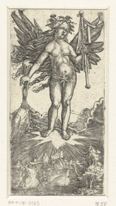 Allegorisch vrouwelijk figuur met vleugels