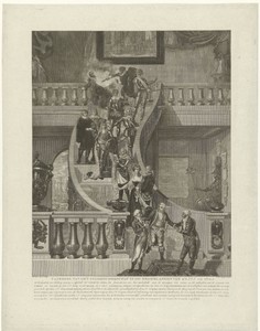 Allegorische afbeelding ter gelegenheid van het verdrag tussen de Franse Republiek en Willem V
