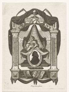 Allegorische compositie op de dood van predikant Hermanus Johannes Krom