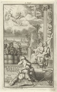 Allegorische figuren bij een grafmonument