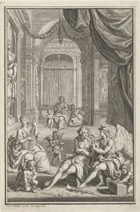Allegorische figuren in een tempel