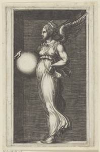 Allegorische figuur met een bol