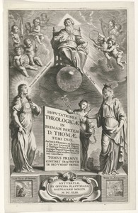 Allegorische titelpagina met God de Vader en personificaties van Licht en Geloof
