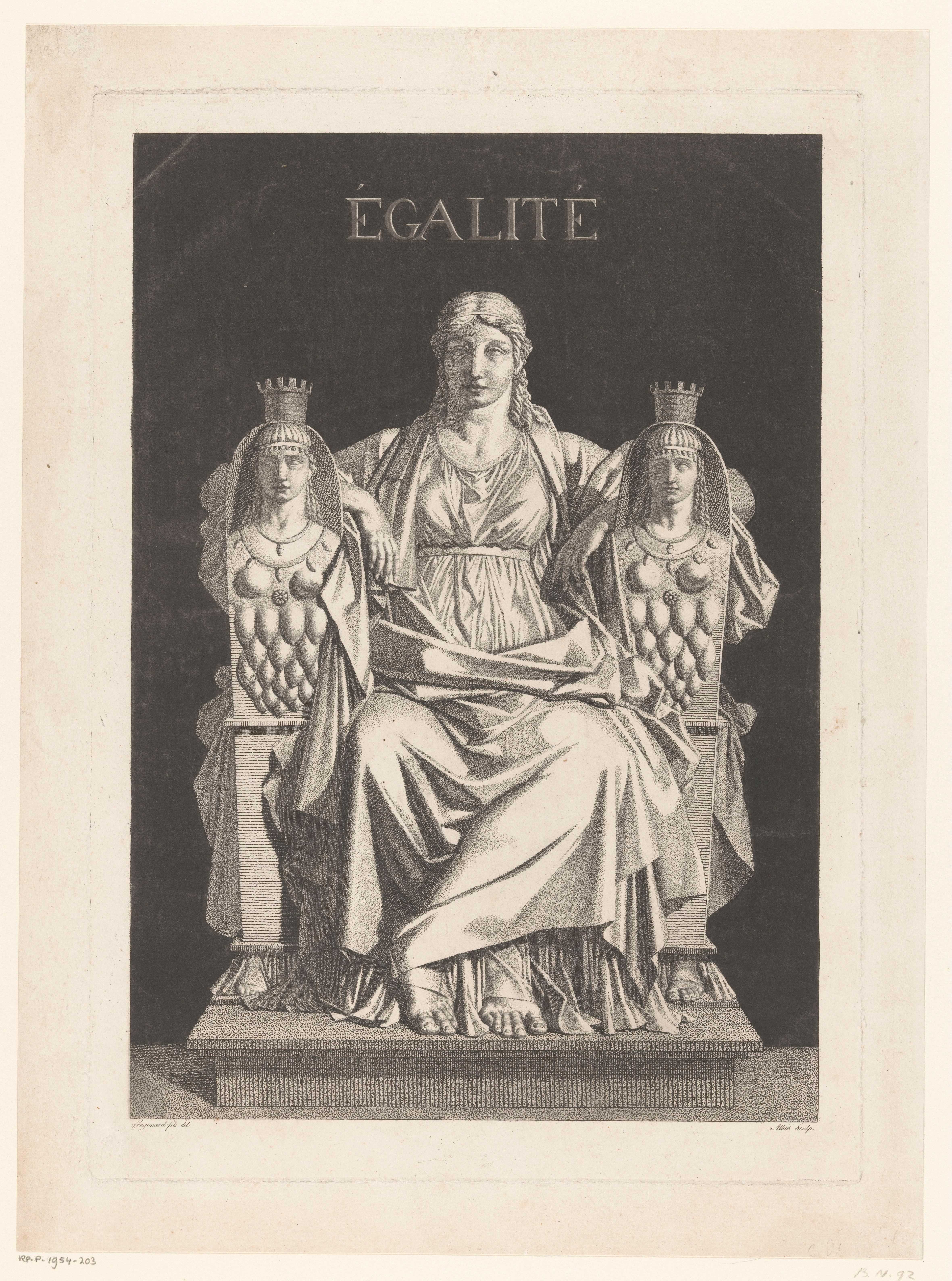 Allegorische verbeelding van Gelijkheid by Louis Jean Allais