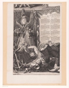 Allegorische voorstelling met Armand-Jean du Plessis hertog van Richelieu, in het gezelschap van Apollo en Neptunus (deel linksonder)
