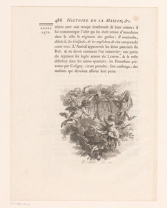 Allegorische voorstelling met cherubijnen, kronen en bloemenguirlandes