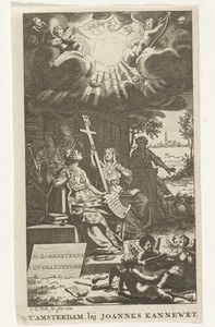 Allegorische voorstelling met een schrijver