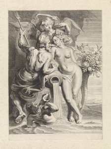 Allegorische voorstelling met Neptunus en Cybele