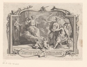 Allegorische voorstelling met Pegasus