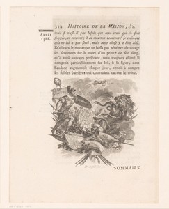 Allegorische voorstelling met soldaat, leeuw en slangen