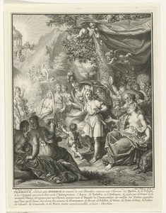 Allegorische voorstelling met Telemachus en Minerva