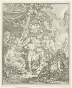 Allegorische voorstelling met Telemachus en Minerva