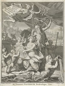 Allegorische voorstelling met Urania en Vader Tijd