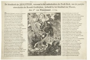 Allegorische voorstelling op het bloedbad van Thorn, 1724