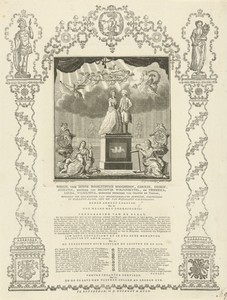 Allegorische voorstelling ter ere van het huwelijk van prinses Frederica van Oranje-Nassau en prins Karel Brunswijk-Wolfenbüttel