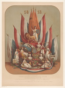 Allegorische voorstelling ter herinnering aan de gedenkwaardige omwenteling in November 1813