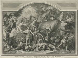 Allegorische voorstelling van de herovering van Franche-Comté, 1674
