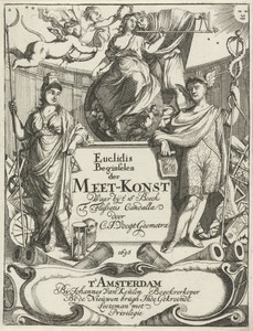 Allegorische vrouwenfiguur met maatstok