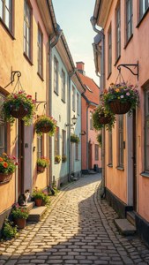 Alley with Flowers