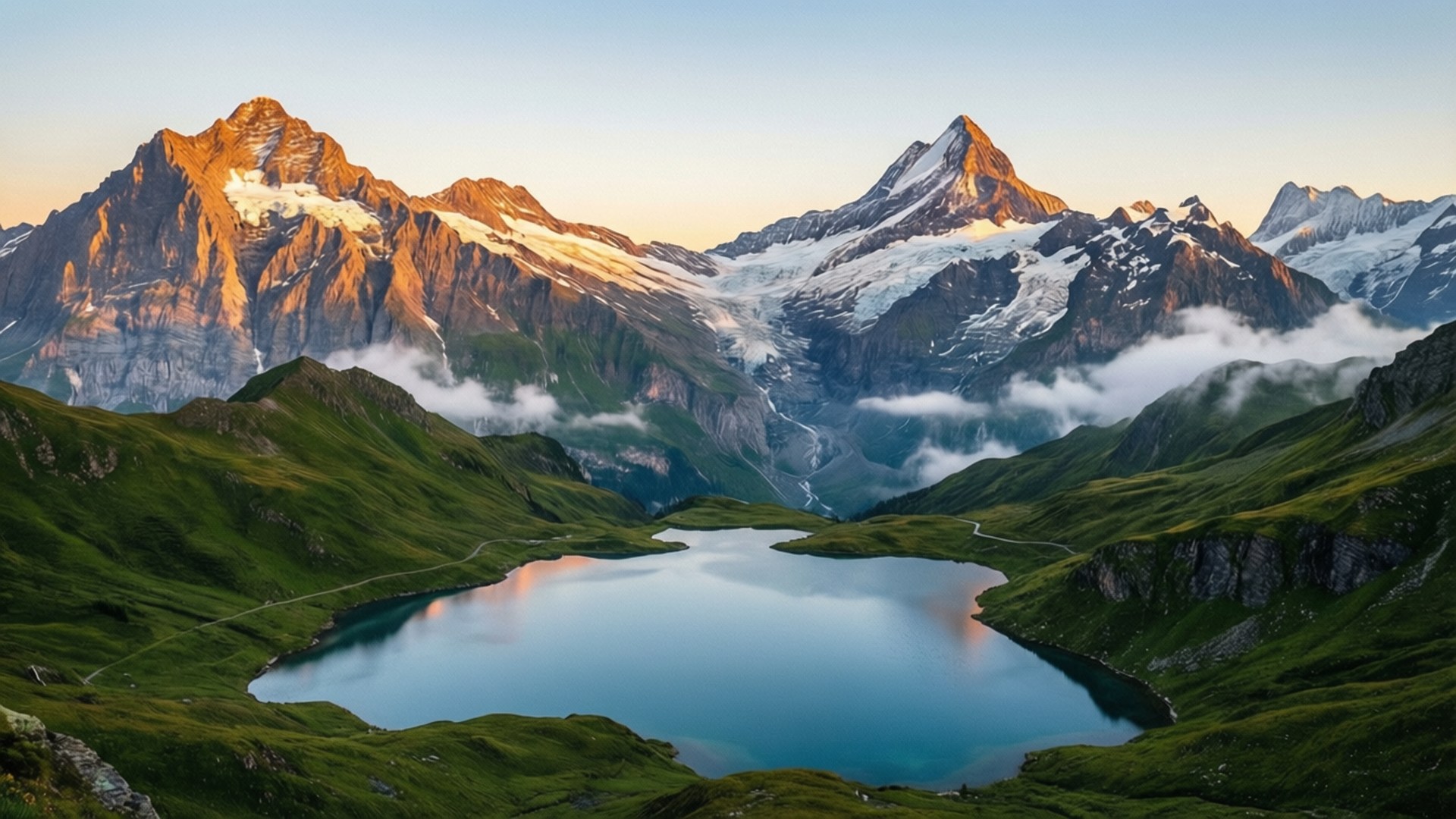 Alpine Golden Sunrise by Wallpapers.art Studio