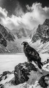 Altai Eagle in Snow